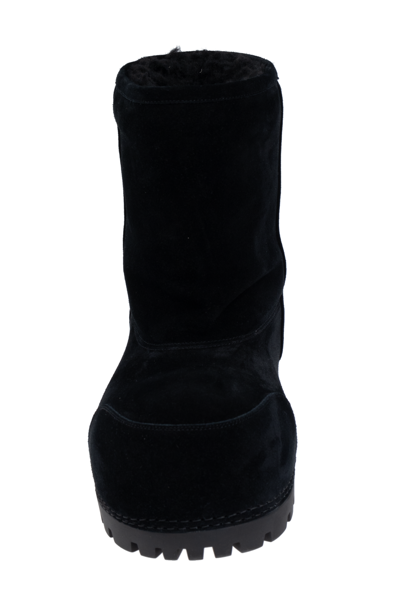 Black 'Alaska Fur Low' Snow Boots Balenciaga